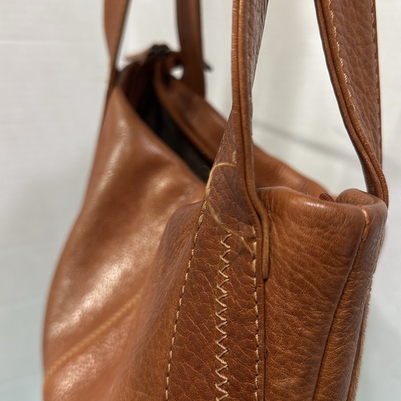 Air One Brown Vintage Pebbled Leather Medium Shoulder Bag Everyday Bag Purse - Picture 8 of 14